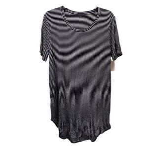 Daily Rituals Women's Striped Short Sleeve Hi-Low Tunic Top Size X-Large